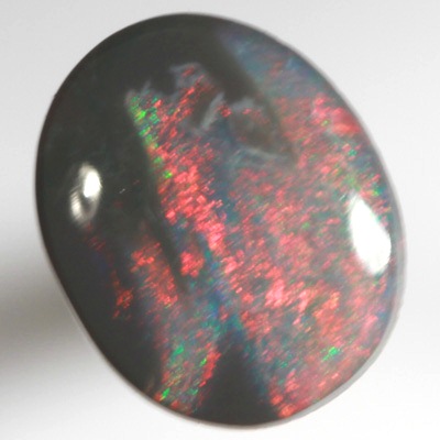 SOLID BLACK OPAL Bright red fire enhanced by jet black opal